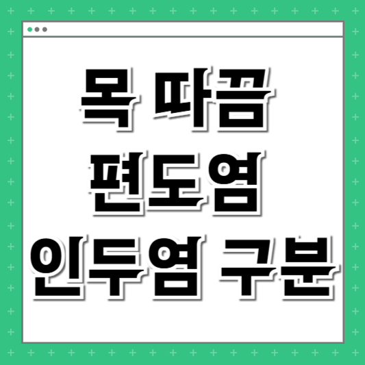 목 따끔 편도염 인두염 구분